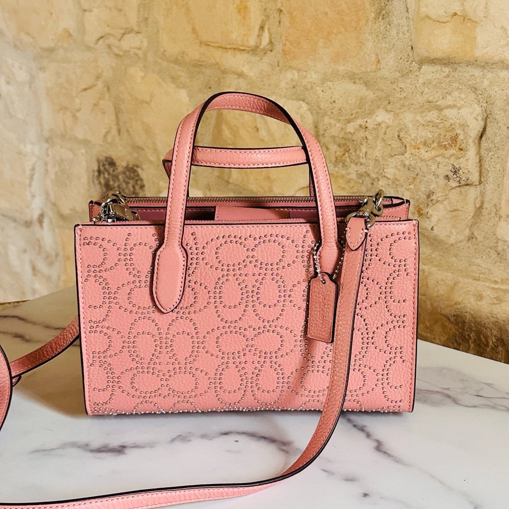 Coach Pink Studded Handbag